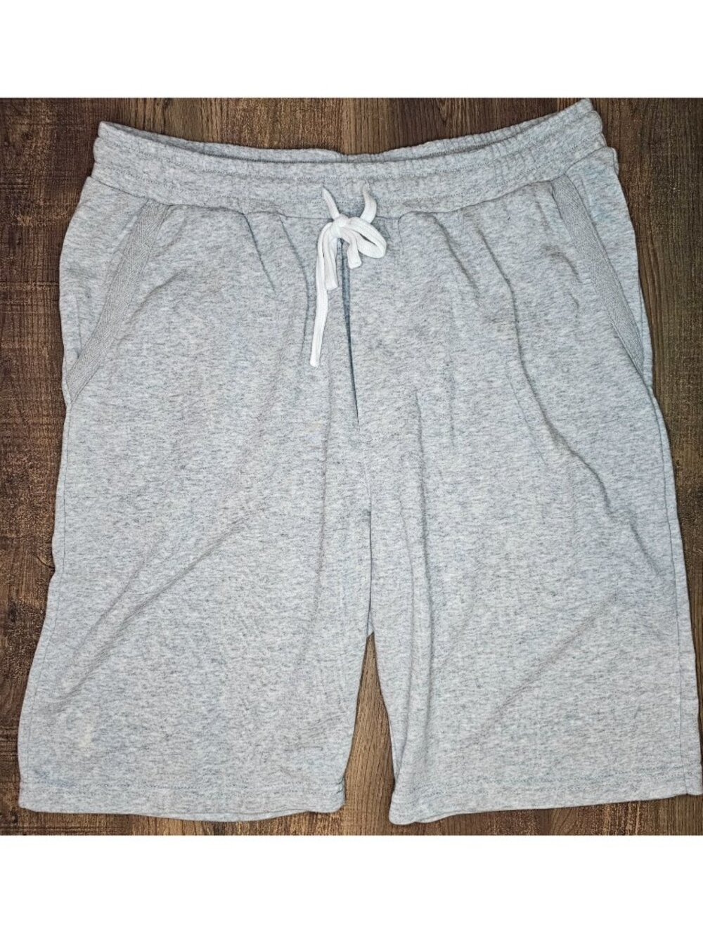 Vancoog 9” Cotton Blend Drawstring Lounge Lightweight Casual Shorts L Light Grey